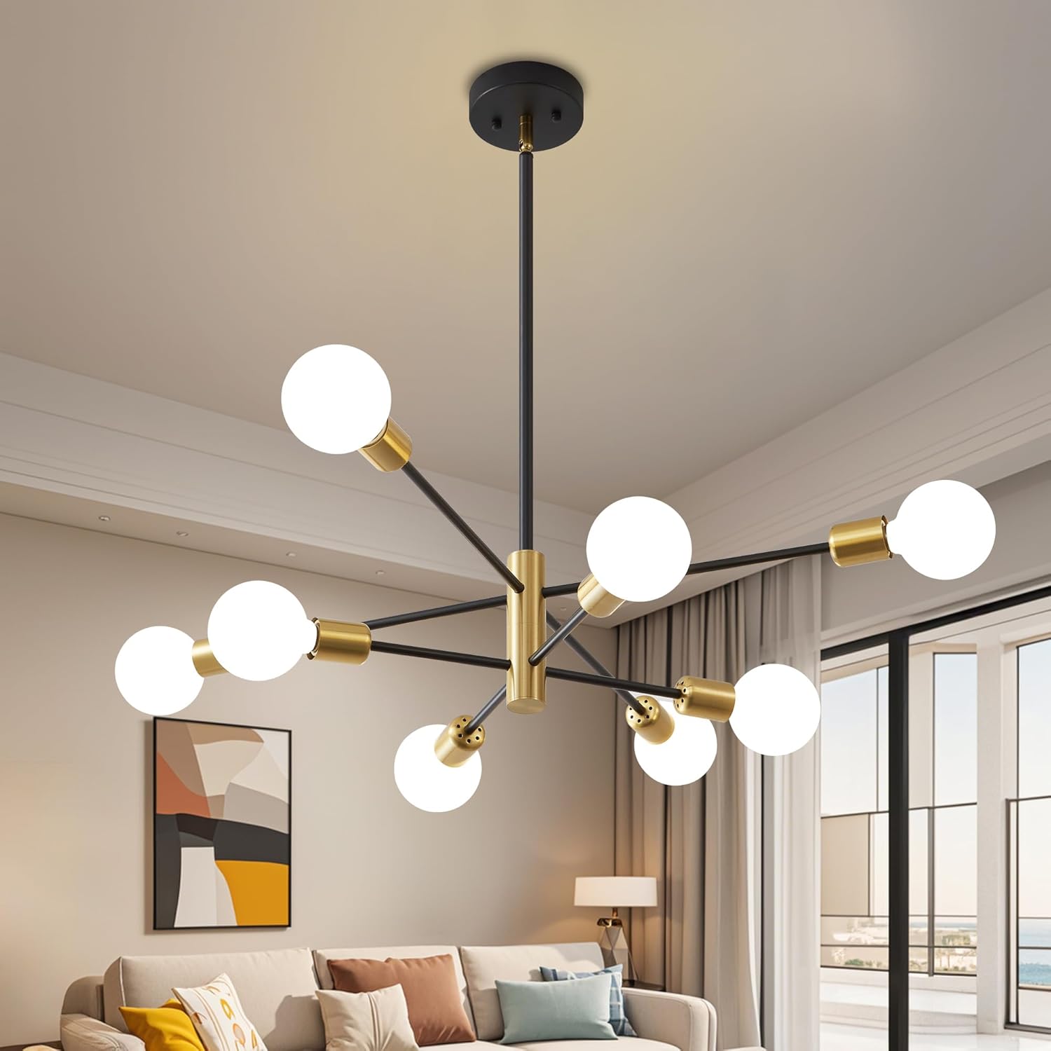 Sputnik Chandelier Mid Century Modern Industrial Pendant Lighting