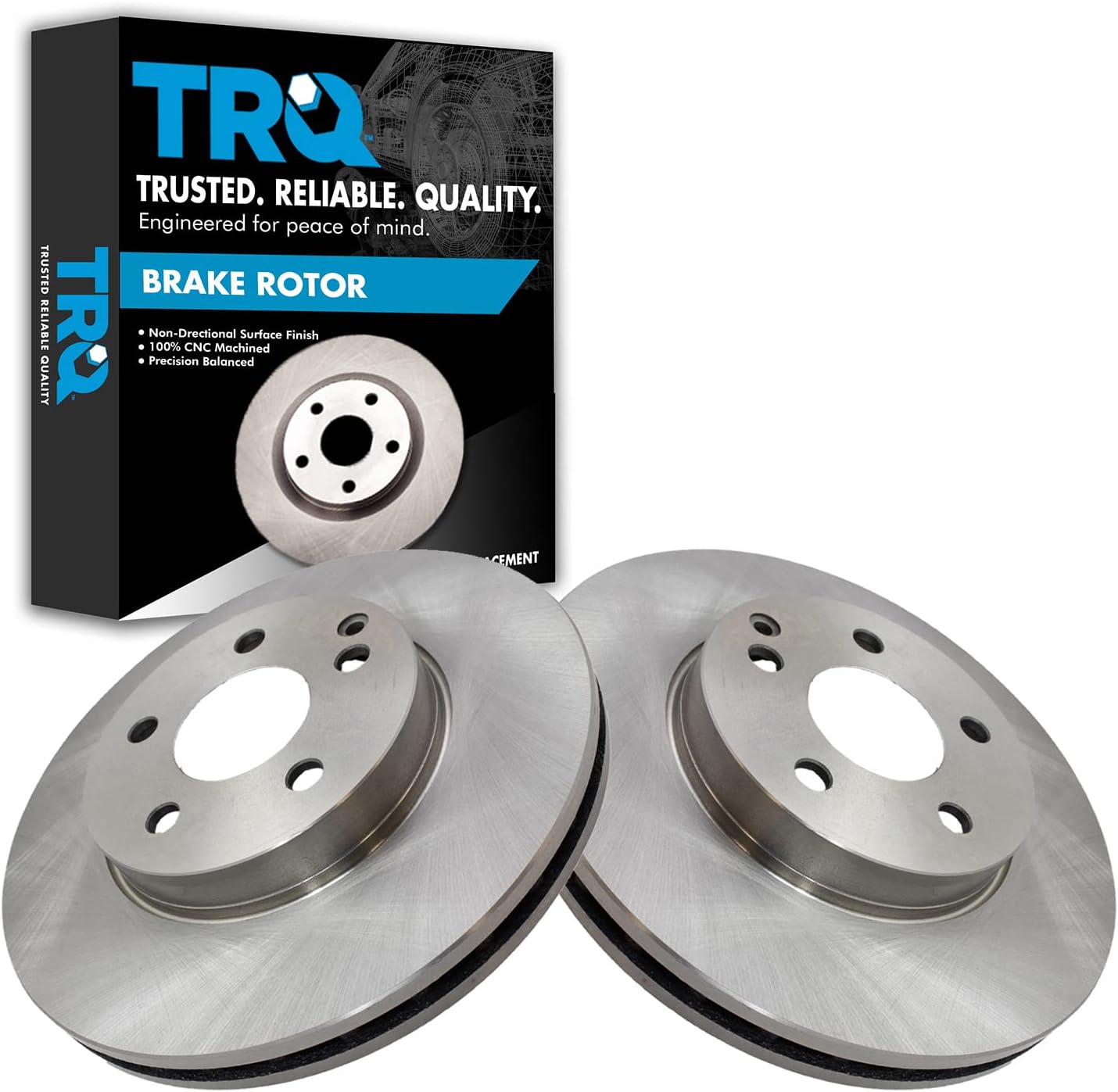 TRQ Front Brake Rotors Set Vented for Mercedes-Benz E320 E350