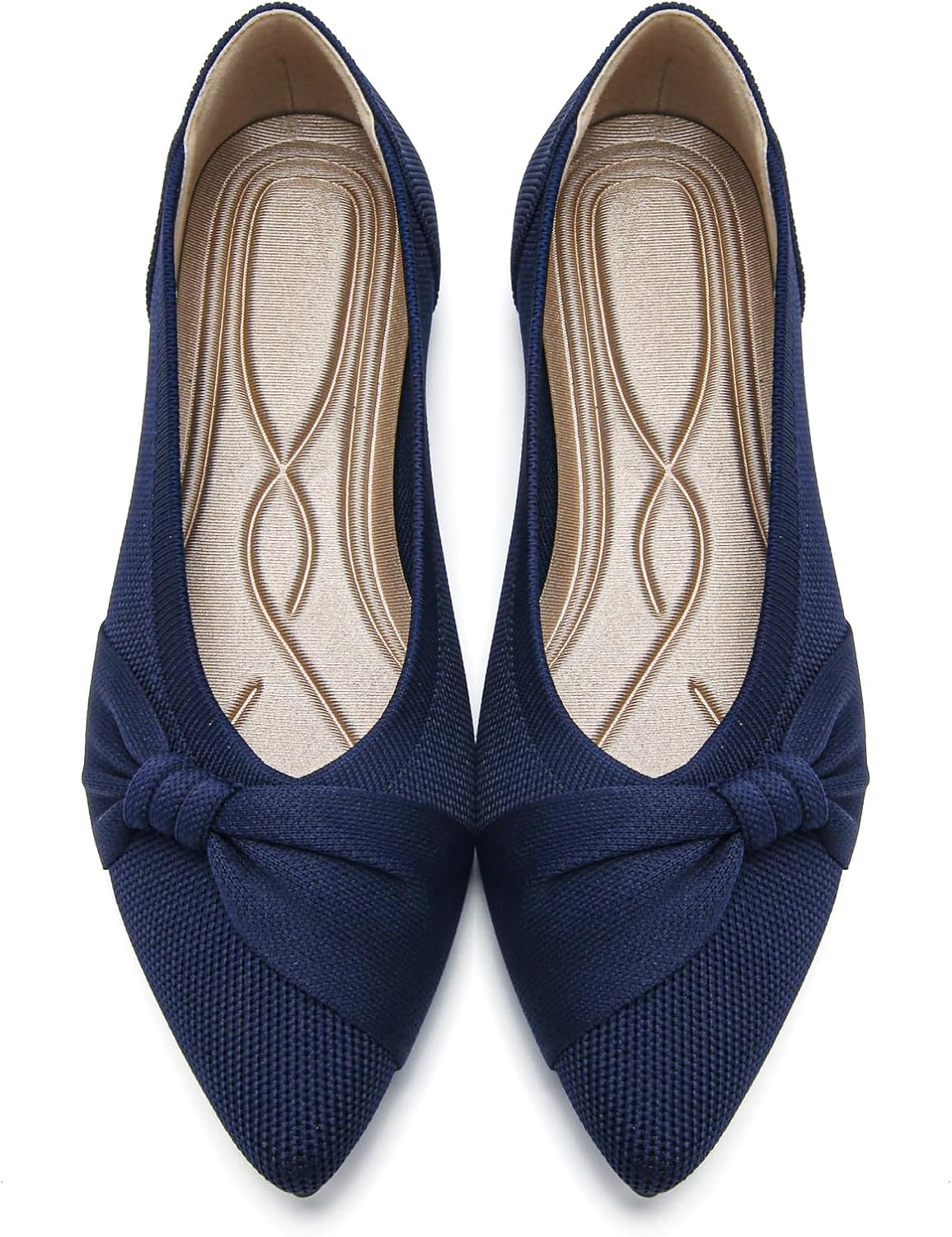 Pointed Toe Flats for Women - Comfortable Dressy Knit Casual