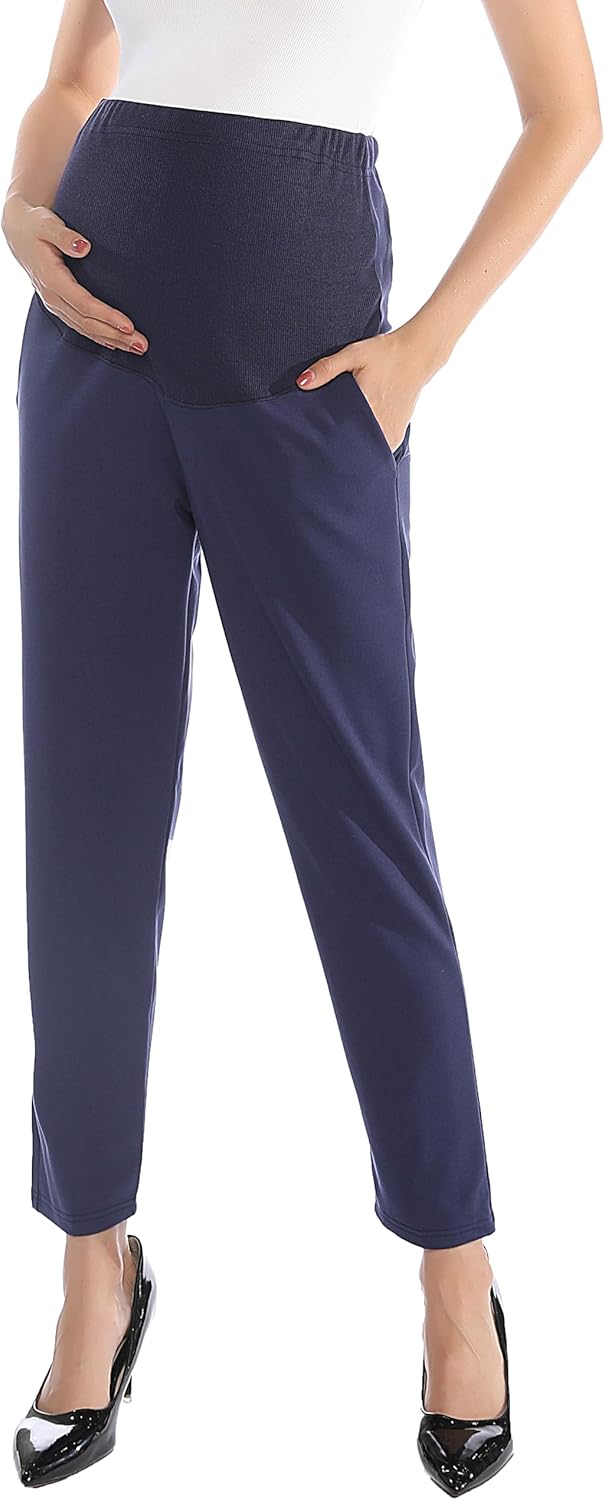 Maternity Pants Work Over The Belly with Pockets for Comfort