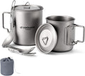 Odoland Titanium Camping Cookware 420ML & 750ML Pot Set - Lightweight