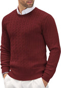Crewneck Knit Sweater Slim Fit Lightweight Pullover - Comfortable