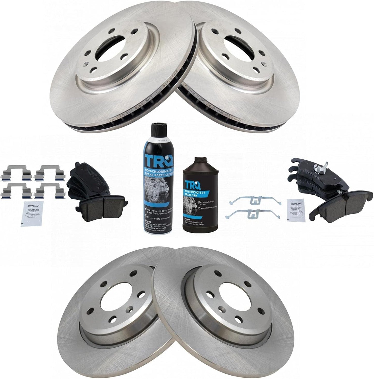TRQ Front & Rear Brake Pad & Rotor Kit for Audi A4 A5 Q5 S5