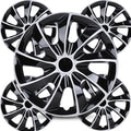 15 in Silver & Black Lacquer Hubcaps Set of 4 - Universal R15 Fit