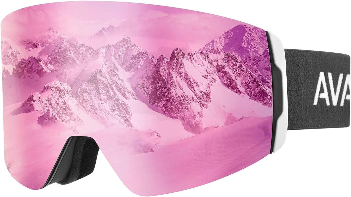 AVAWAY Anti-Fog Ski Goggles - Clear Vision on Snow