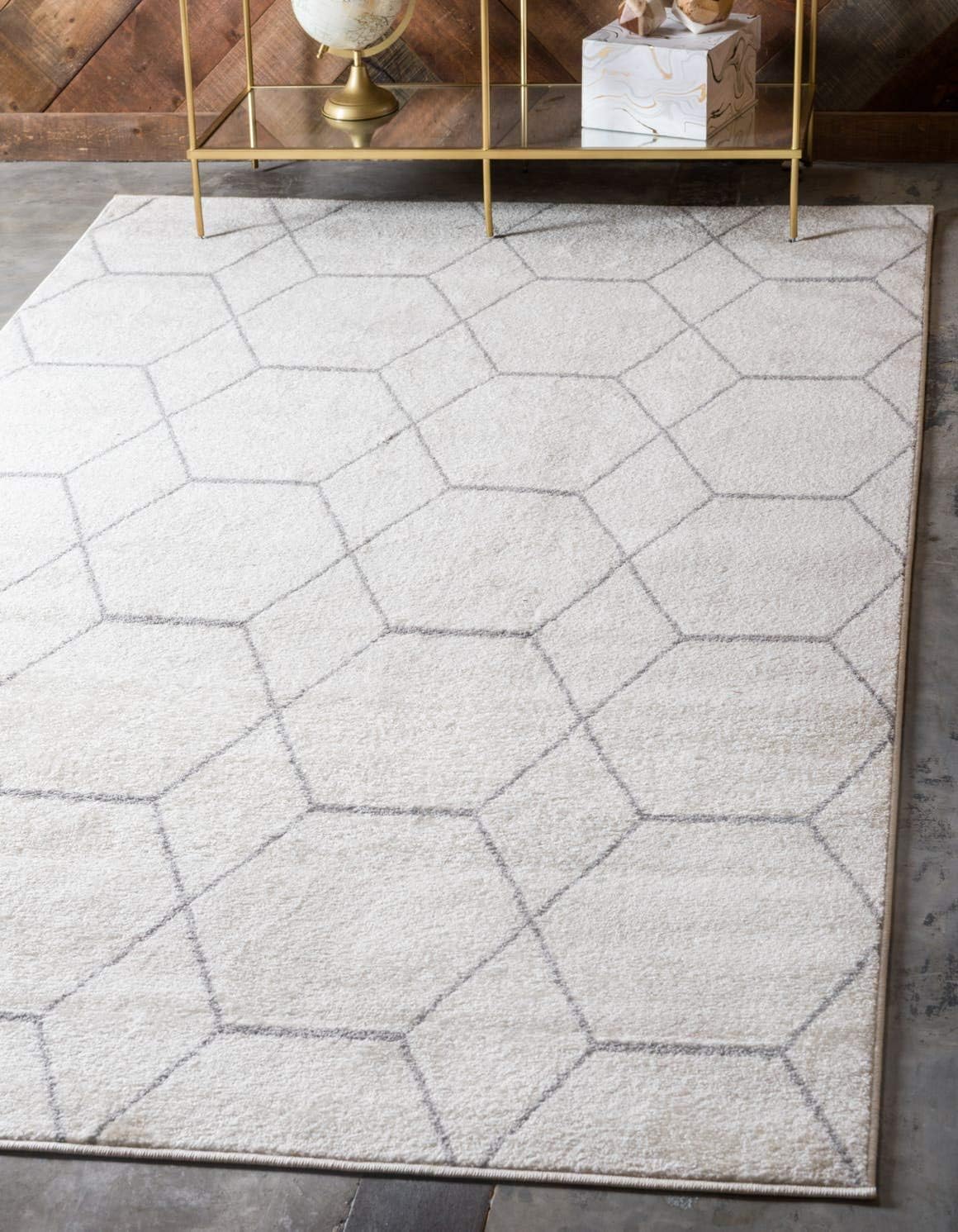 Unique Loom Trellis Frieze Collection Area Rug - Geometric Design