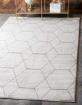 Unique Loom Trellis Frieze Area Rug - 7 ft 1 in x 10 ft Ivory/Gray