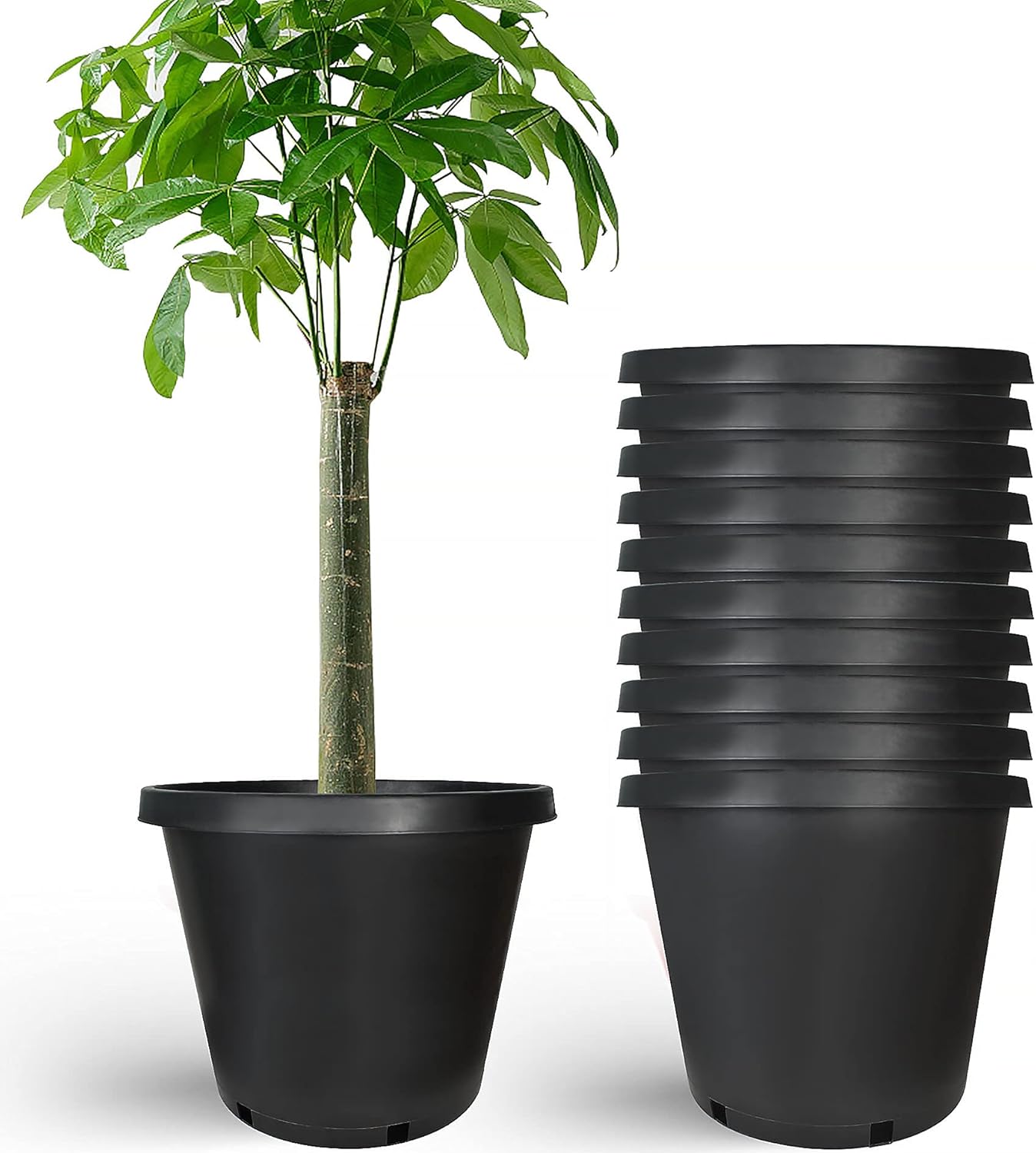 10 Pack 12.7 Gallon Nursery Pots for Plants with Drainage Holes