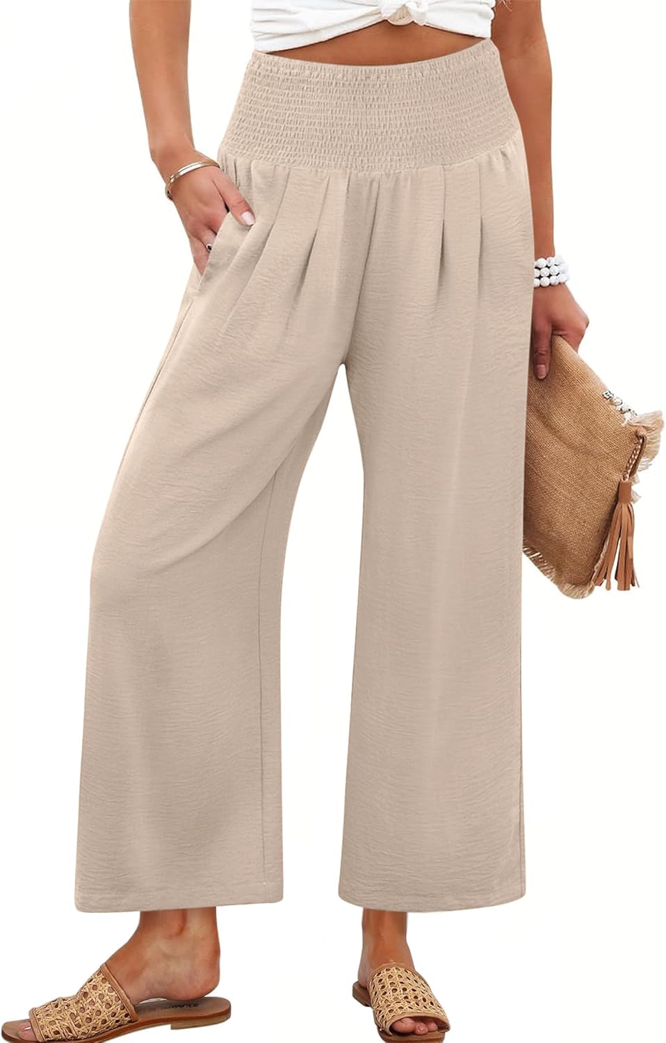 Womens Wide Leg High Waisted Palazzo Pants for Summer Fun