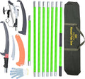 27FT Manual Pole Saw with Pruning Scissors - Reach High Branches