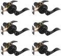 Gobrico Privacy Matte Black Door Levers for Bedroom and Bathroom