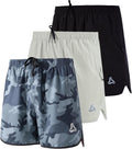Men's Quick Dry Running Stretch Shorts Pack of 3 - Zipper Pockets