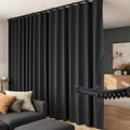 Black Room Divider Curtains W180 x H108 with Flexible Ceiling Track
