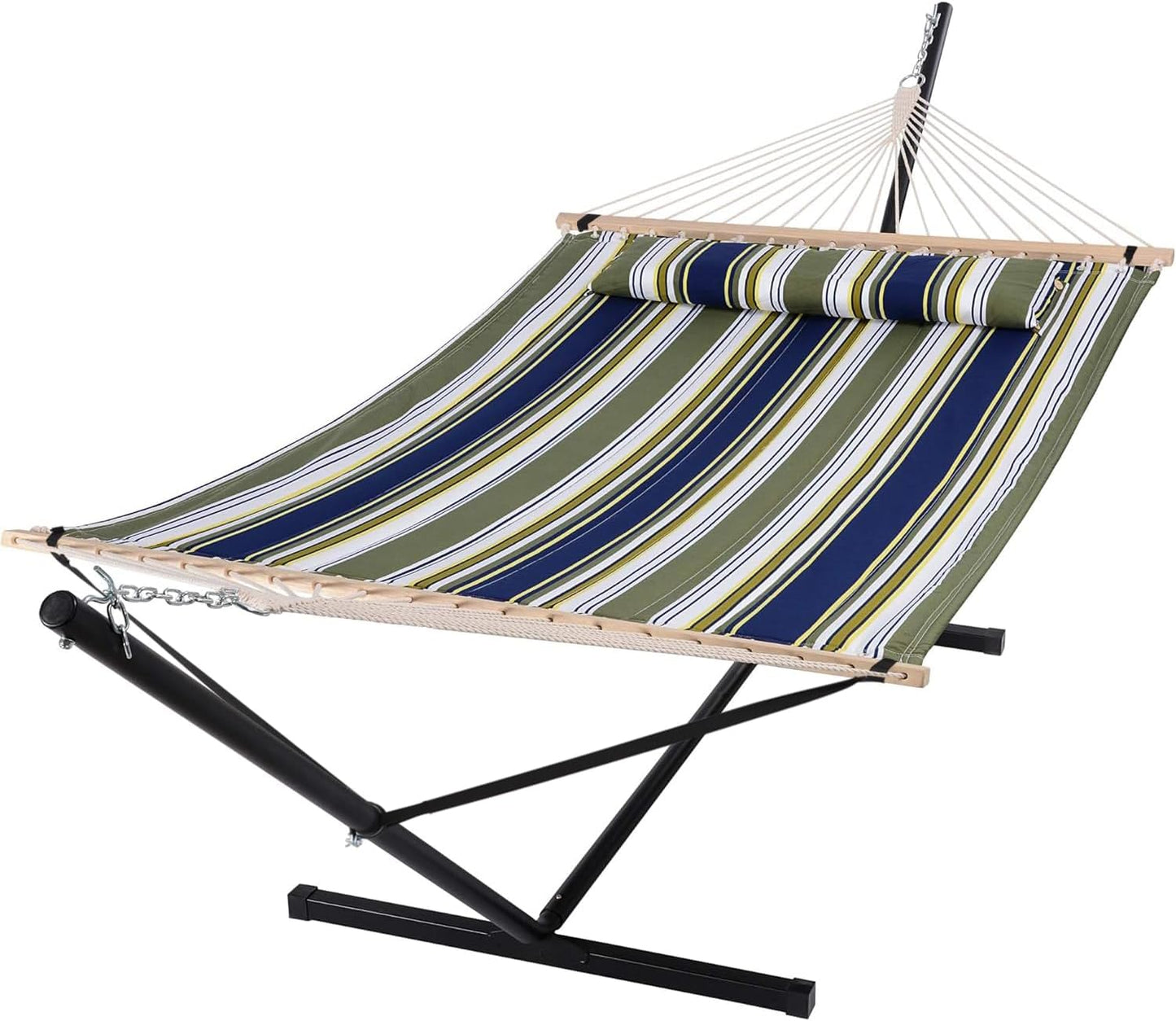 Extra Large Quilted Double Hammock with Pillow for Comfort