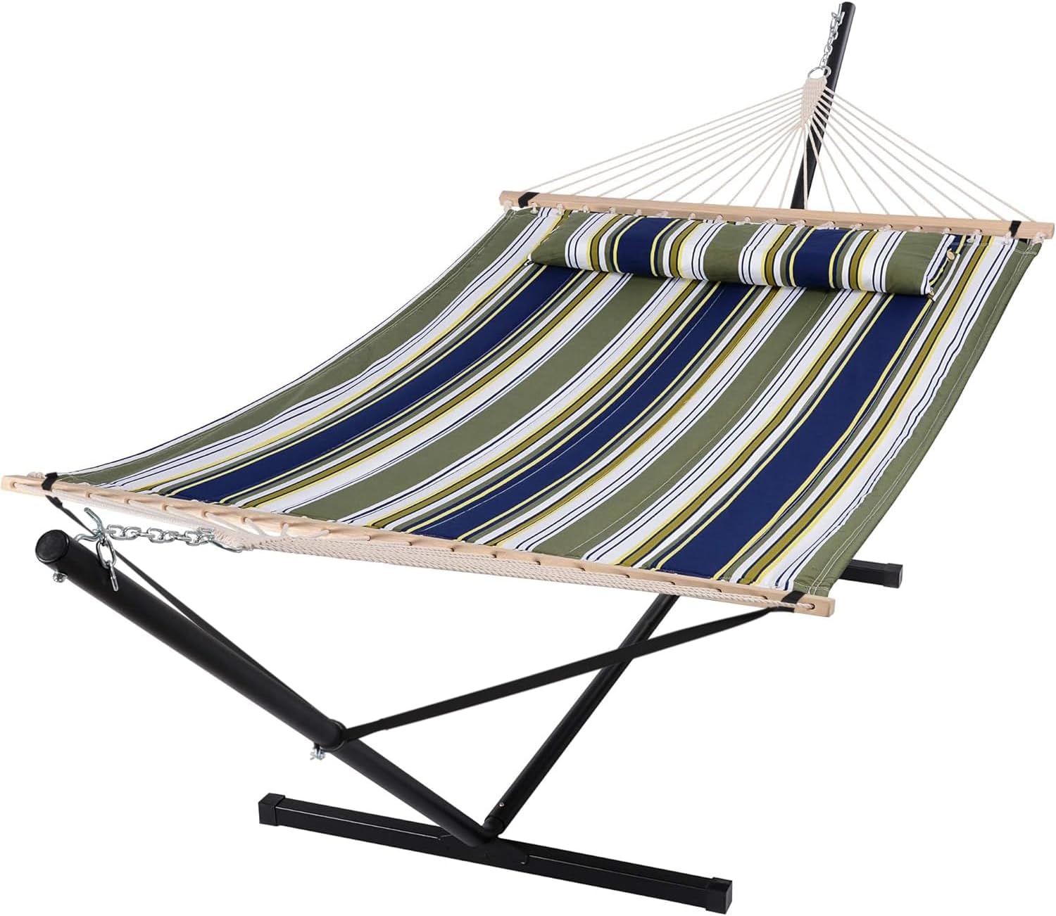 Extra Large Quilted Double Hammock with Pillow for Comfort