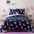 Full Size Comforter Set for Girls with Cat Patterns - Cozy 4 Piece Set