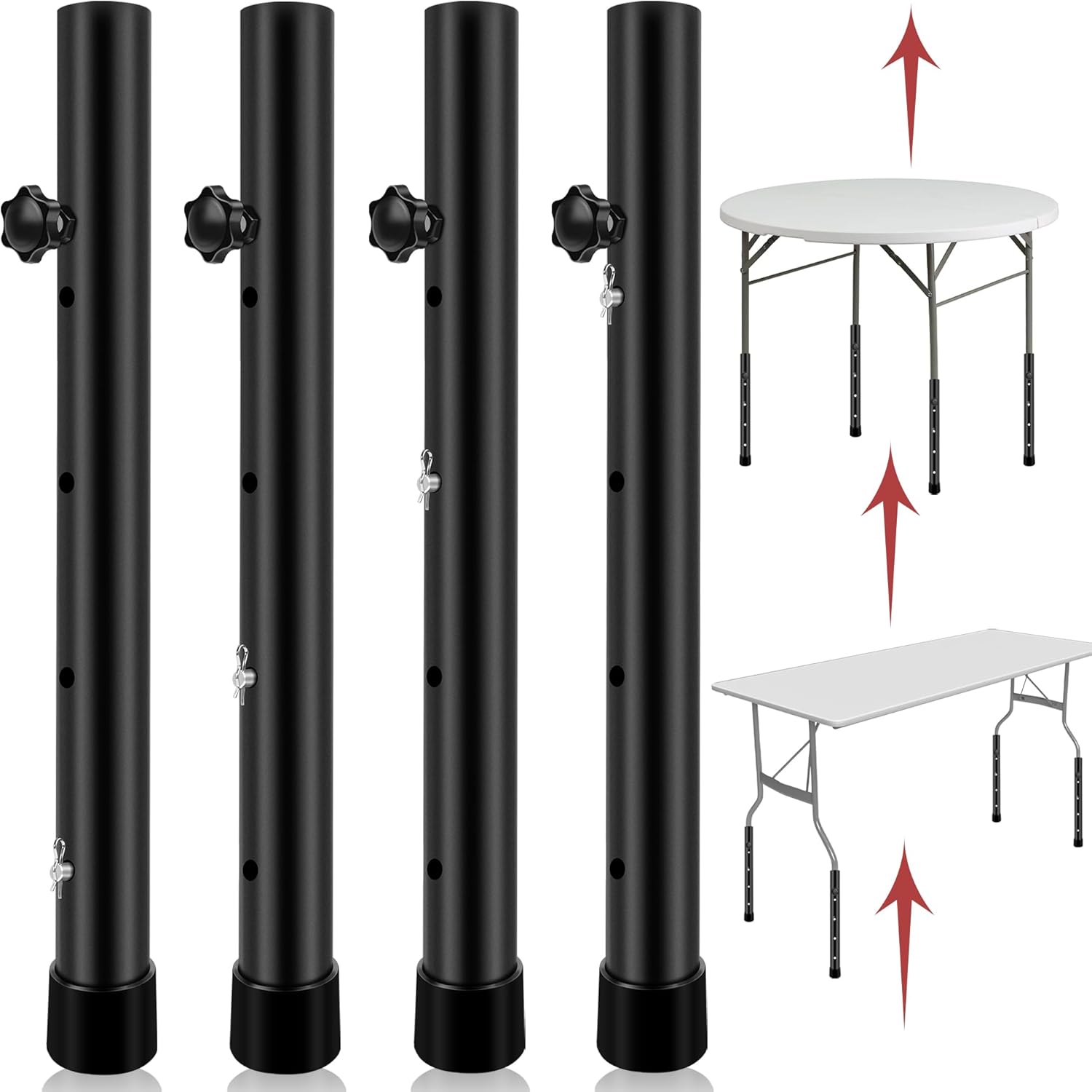 8 Pack Adjustable Height Folding Table Risers for Comfort