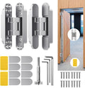 6 in Concealed Door Hinge Pack of 2 - Silent Invisible 180 Swing