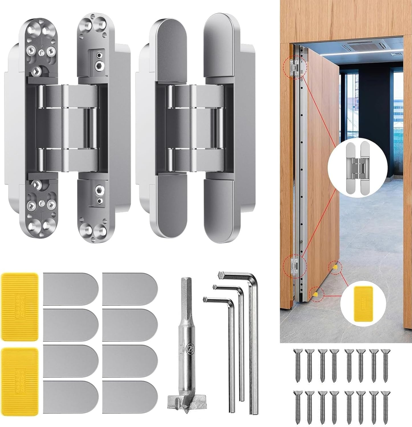 6 Inch Hidden Door Hinge for Invisible Doors - Durable Design