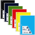 Spiral Notebook College Ruled 6 Pack - Assorted Colors, 70 Sheets