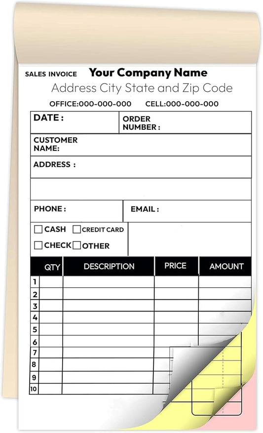Custom 5.5 X 8.5 Invoice Receipt Book for Small Business Needs