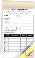 Custom 5.5in x 8.5in Carbonless NCR Invoice Receipt Book - 3-Part