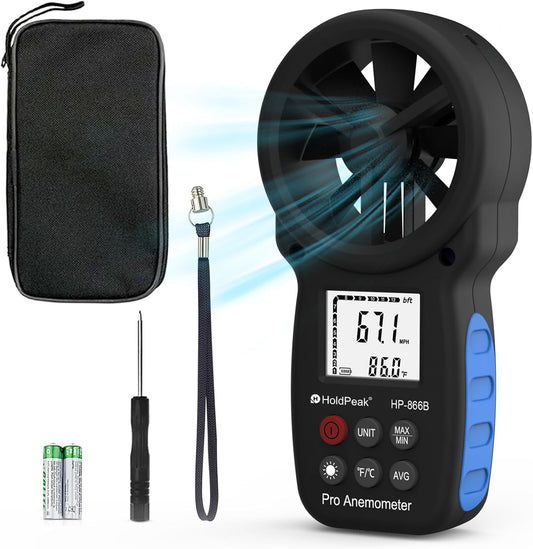 HoldPeak 866B Digital Anemometer for Accurate Wind Speed Measurement