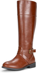Vepose Womens 949 Knee High Riding Boots with Wide Calf - Comfortable