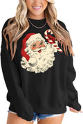MAPICK Retro Santa Sweatshirt for Women - Cozy Vintage Holiday Shoes