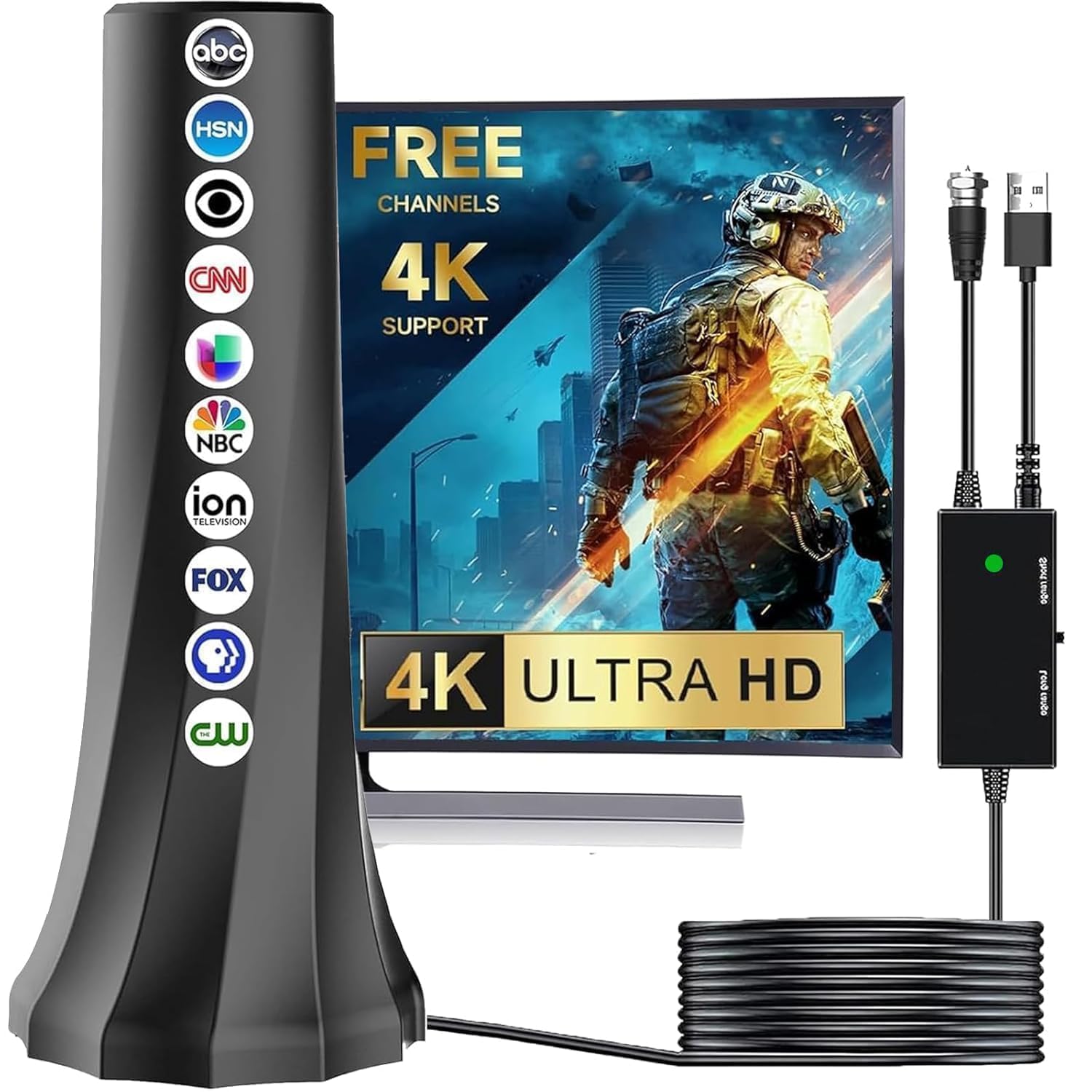 Smart TV Indoor Antenna - Crystal Clear 4K Picture!