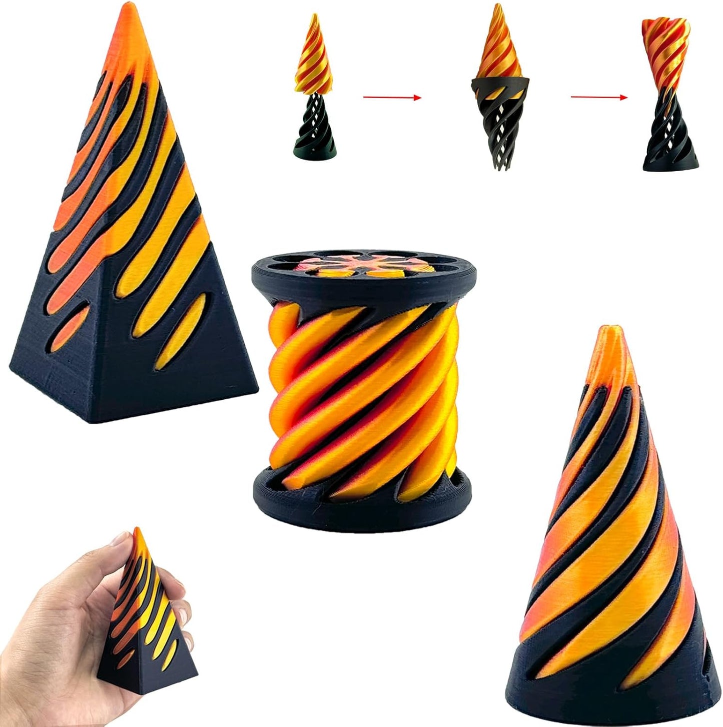 Stress-Relief Spiral Cone Fidget Toy Set