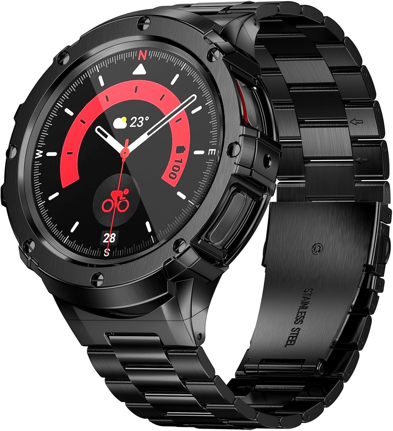 SUPLINK Stainless Steel Case and Bands for Galaxy Watch 4/5