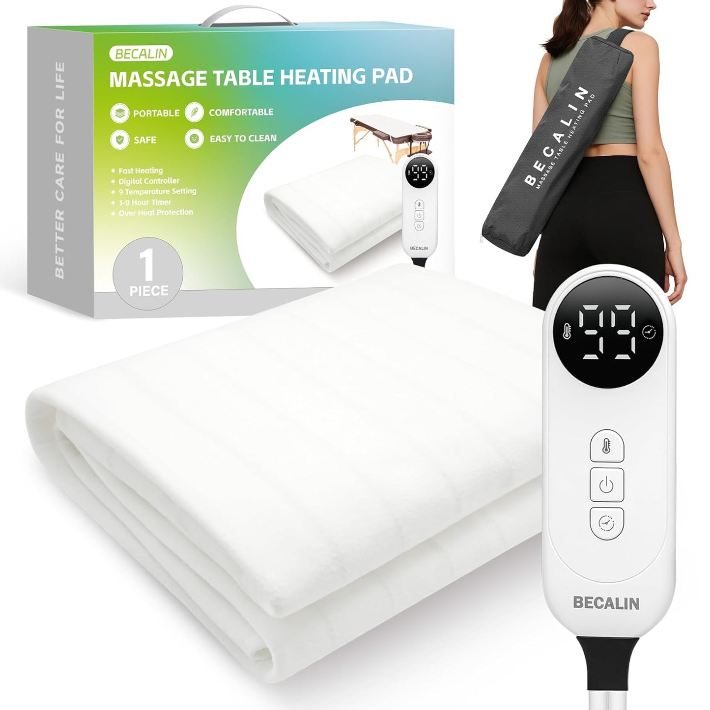 Professional Massage Table Warmer with 9 Heat Settings & Timer