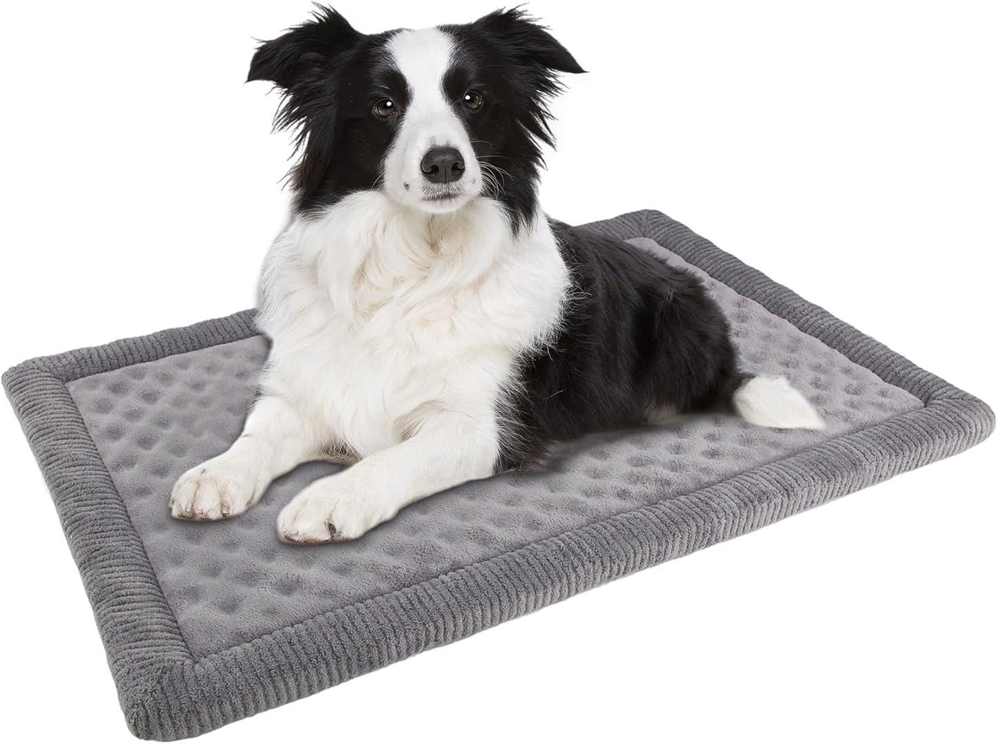 Large Dog Crate Pad 36 inch Memory Foam Soft Flannel Bed