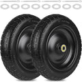 4.00-6 Tires 13in Flat Free Wheelbarrow Wheels - Heavy Duty