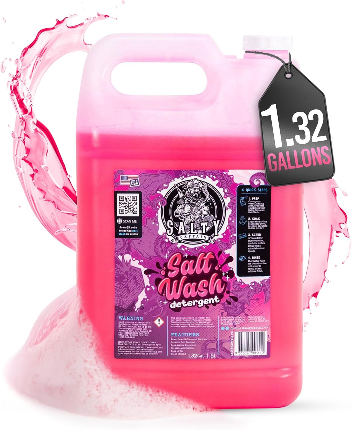 Salty Captain Foaming Salt Remover Wash for Boats & Cars