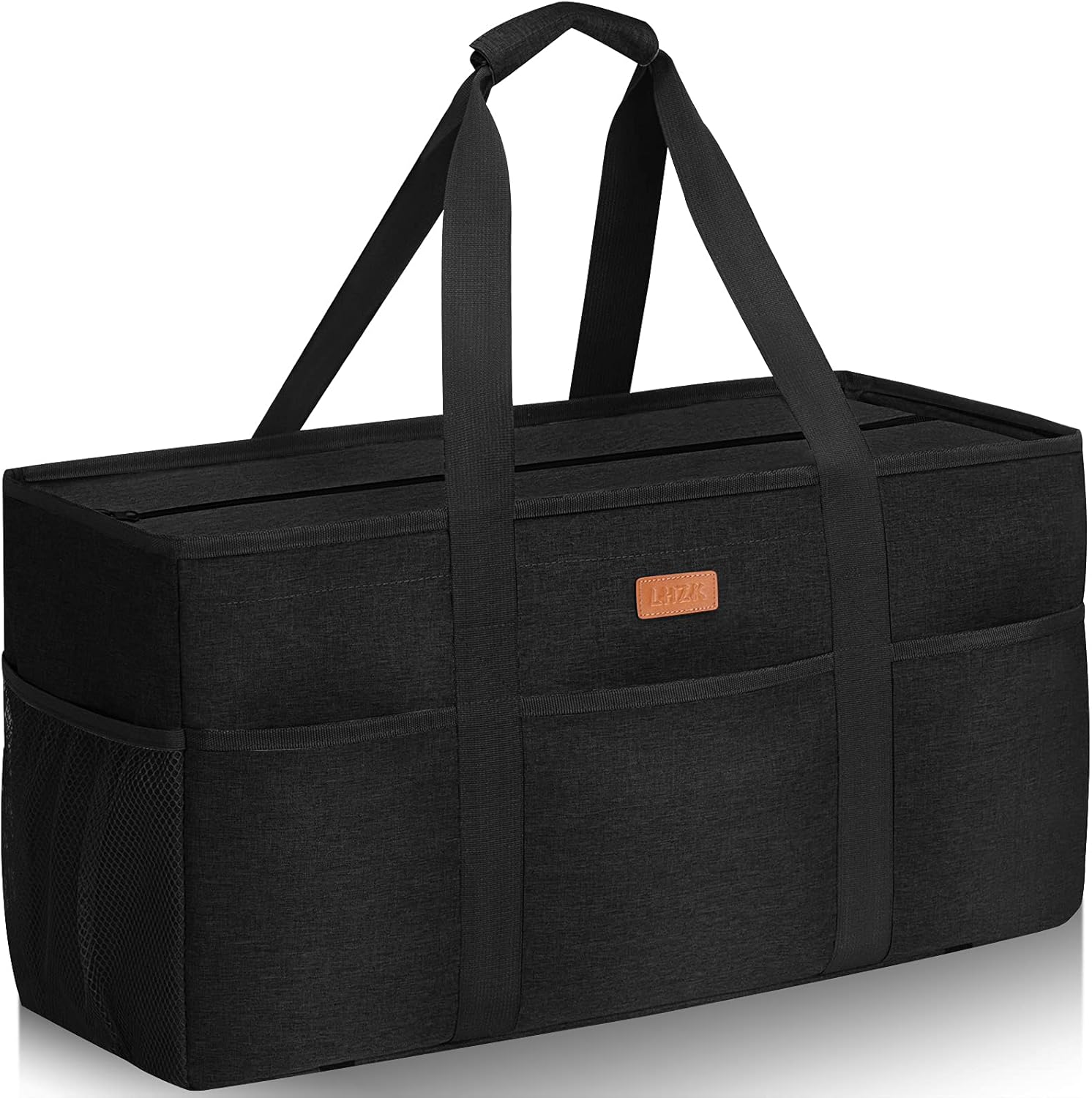 LHZK Extra Large Utility Tote Bag with Lid for Versatile Use
