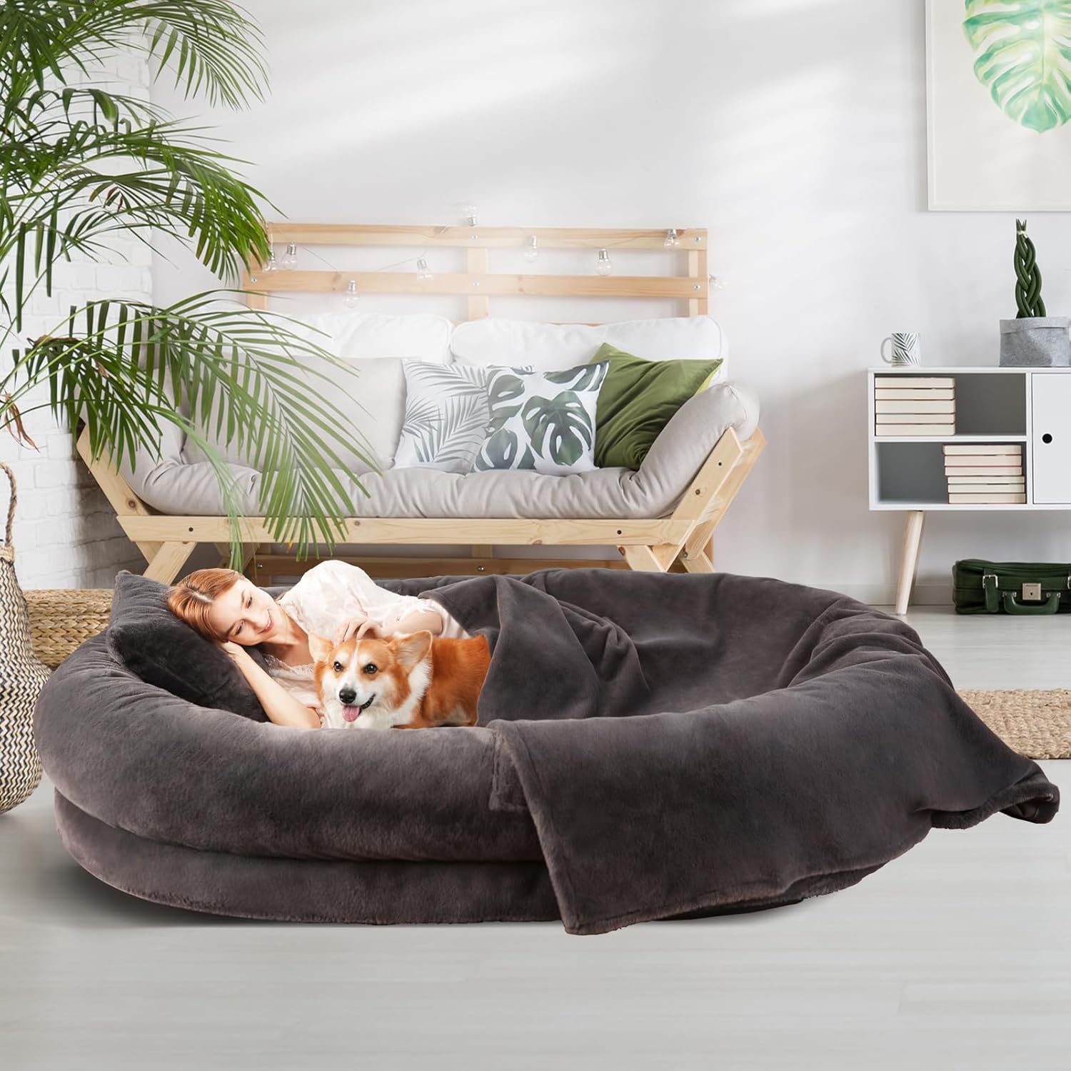 Orthopedic Human Dog Bed for Adults, Cozy and Spacious Design