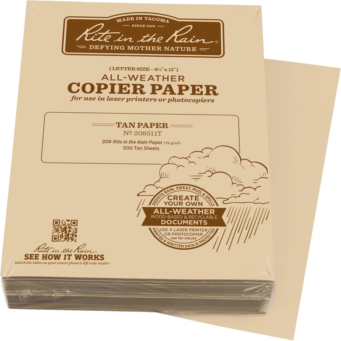 Rite In The Rain Weatherproof Copier Paper for All Conditions
