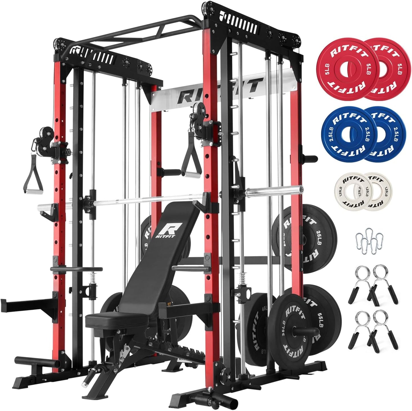 RitFit M1 Pro Smith Machine with Cable Crossover for Home Gym