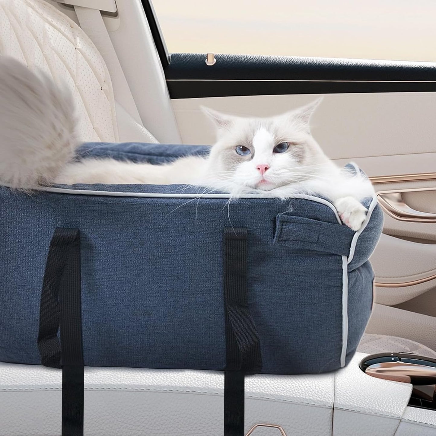 Safe & Stylish Pet Booster Seat - Abuandi Blue