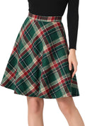 Allegra K Women's Tartan A-Line Skirt for Effortless Casual Style