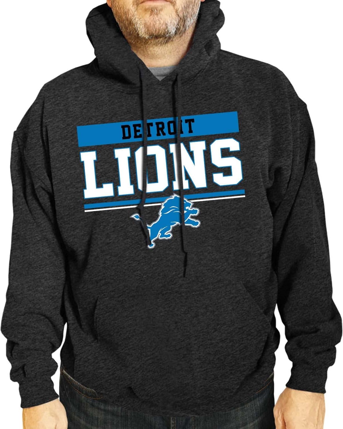 Detroit Lions NFL Adult Gameday Charcoal Hooded Sweatshirt