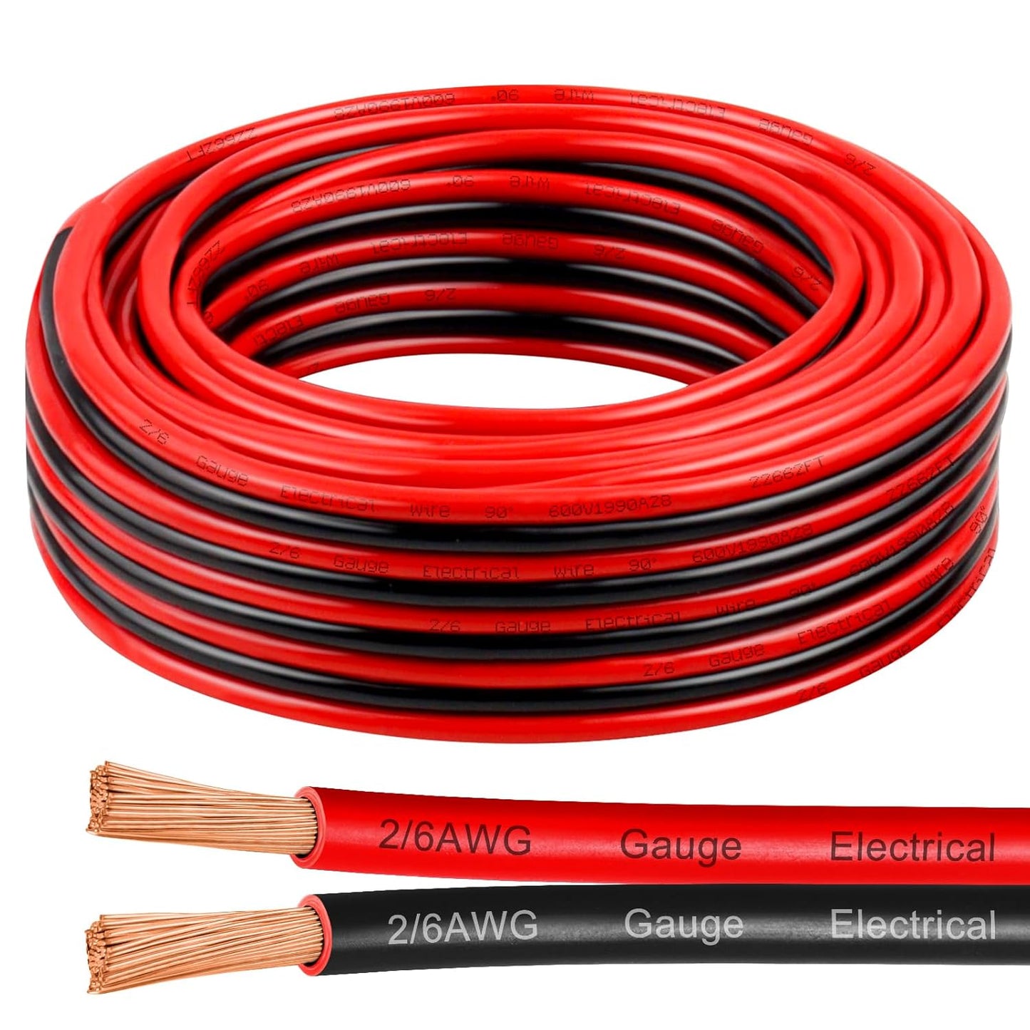 6 Gauge Wire 20 Feet for Solar Panel, Automotive, and Audio