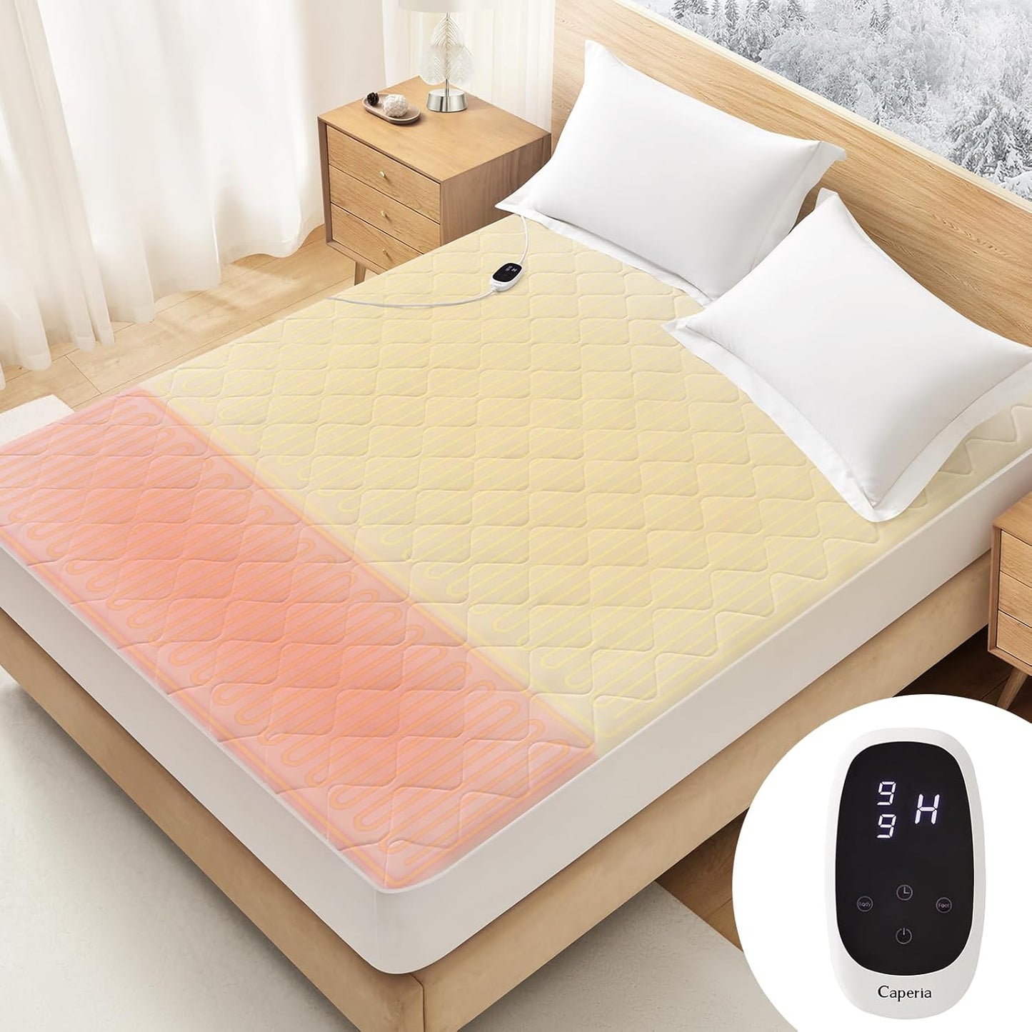 Heated Mattress Pad with Multi-Zone Heating for Comfort
