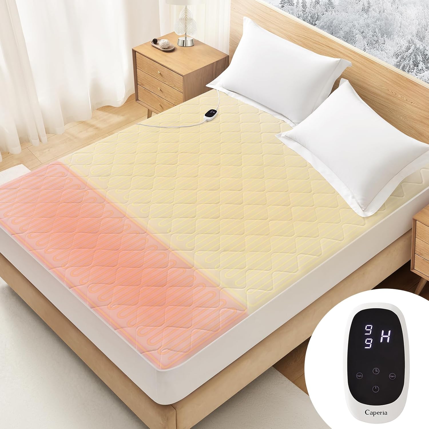 Heated Mattress Pad with Multi-Zone Heating for Comfort