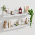 Marsmiles Wood Floating Shelves 36 in Rustic Set of 2 - Invisible