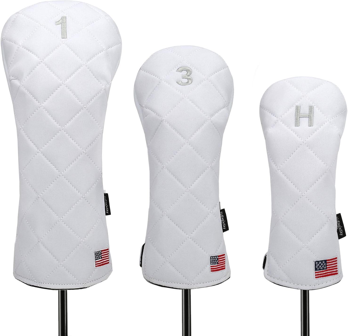 Golf Head Covers for Driver Fairway Hybrid with USA Flag Design