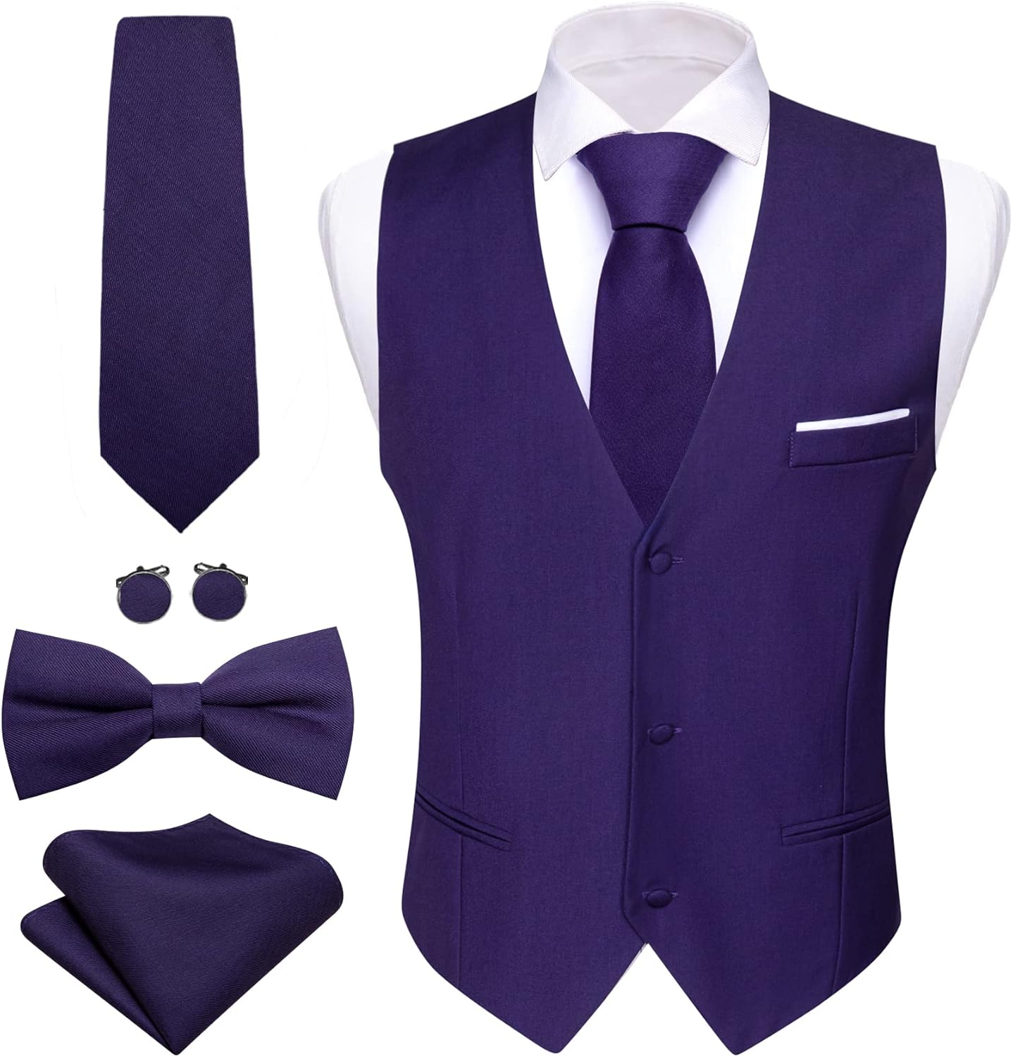 Barry.Wang Mens Formal Business Suit Vest Slim Fit for All Occasions