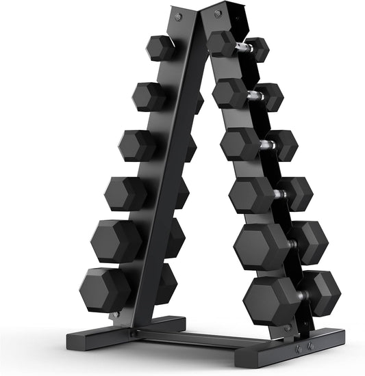 210lb Hex Dumbbell Set + A-Frame Rack by Epic Fitness
